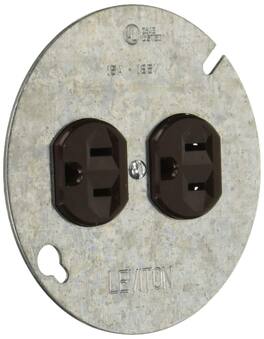 Leviton - Duplex Receptacle Commercial Specification Grade on 4" Cover, 15A 125V Side-Wire NEMA 5-15R Model 5042 - Black