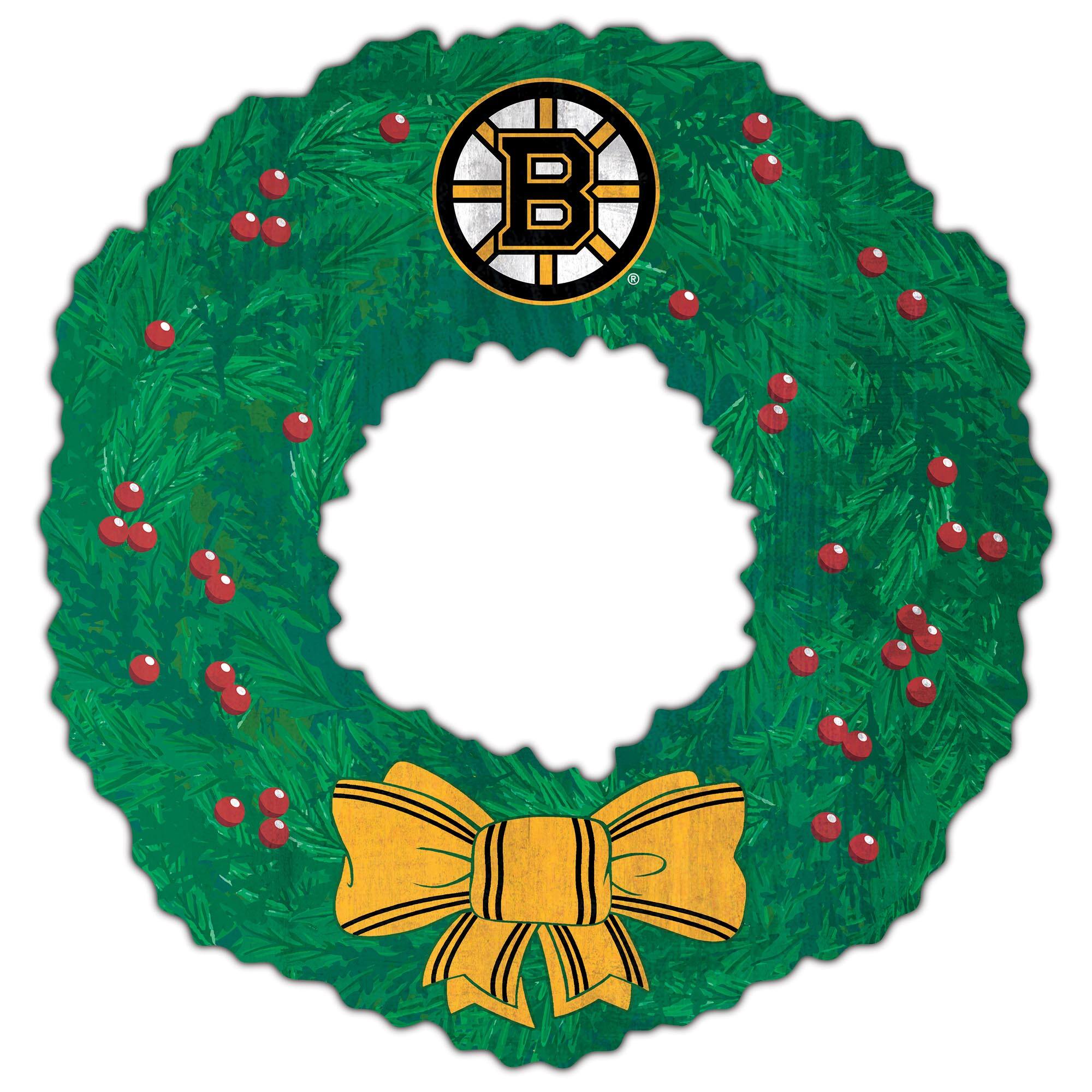 Front. Fan Creations - 16'' Team Wreath Sign - Green.