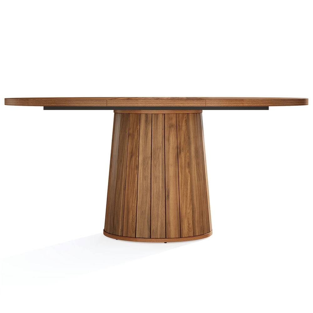 Left. Kadyn - Kadyn Study Writing Desk, Computer Desk,55" Oval Meeting Table, Wood Conference Table For 6 People,Rustic Brown - Rustic Brown.