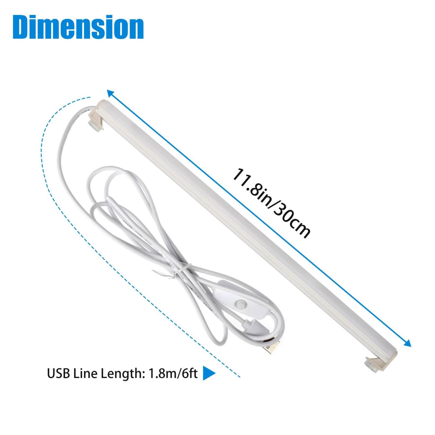 Dimension  
11.8in/30cm  

USB Line Length: 1.8m/6ft