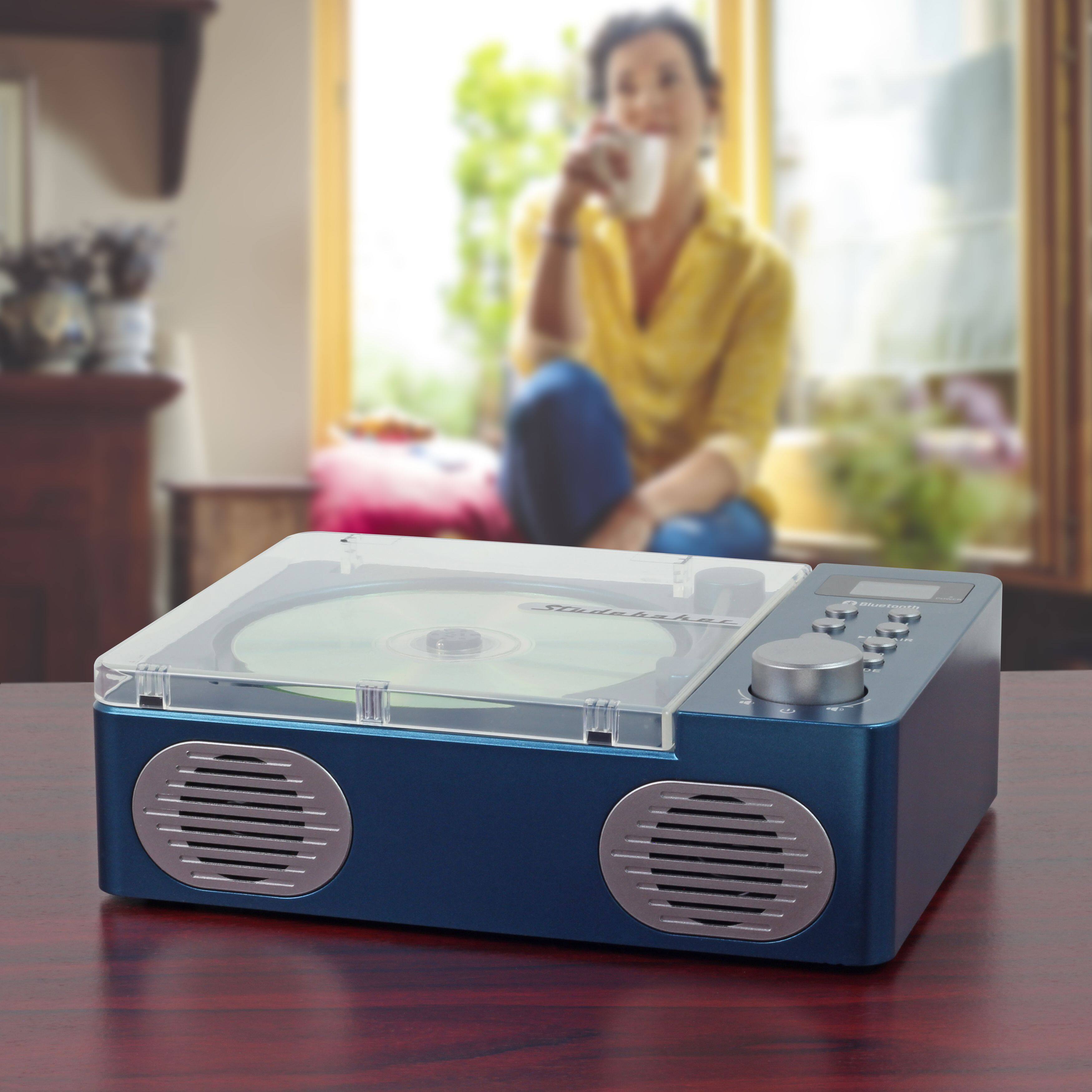 Alt View 1. Studebaker - Studebaker SB3720BL Retro CD Player with Bluetooth - Blue - Blue.