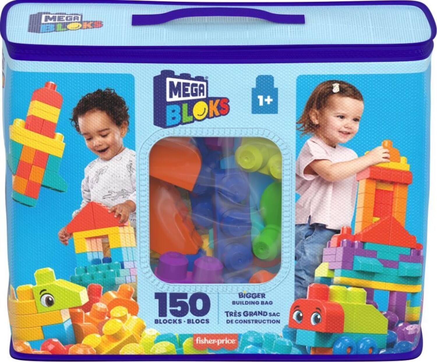 MEGA BLOKS 1+ BIGGER 150 BUILDING BAG TRS GRAND SAC BLOCKS BLOCS DE CONSTRUCTION fisher-price