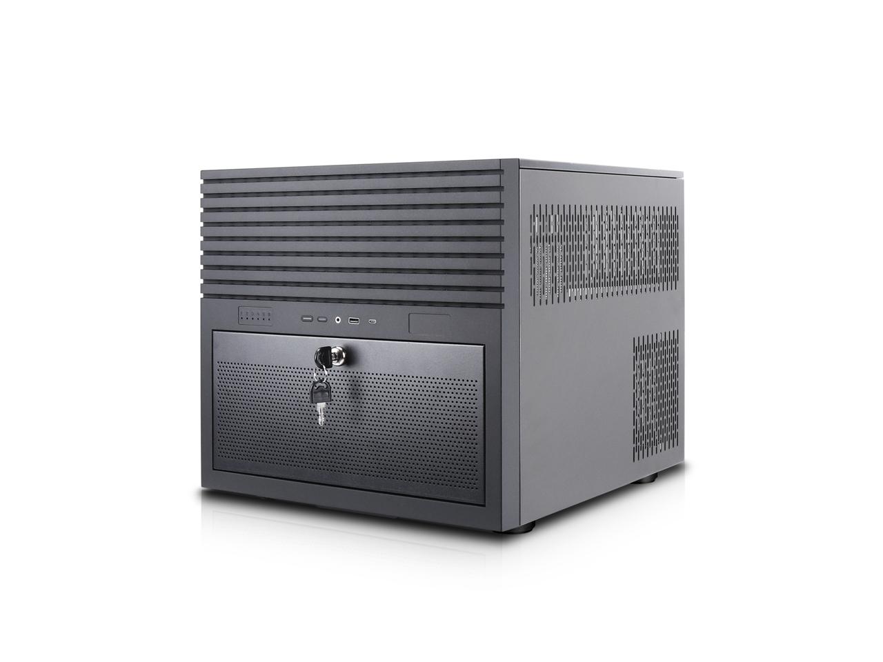 Alt View 1. Rosewill - Rosewill HEARTH NAS Chassis | 6x3.5"/6x2.5" Hot Swap | E-ATX | 5x120mm PWM Fans | USB 3.2 Type-C | Home Server - Black.