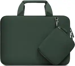 mosiso - Neoprene Laptop Sleeve 13-13.3 inch, Computer Carrying Case with Handle & Pouch for MacBook Air Pro 13 14 HP Dell ASUS - Emerald Green