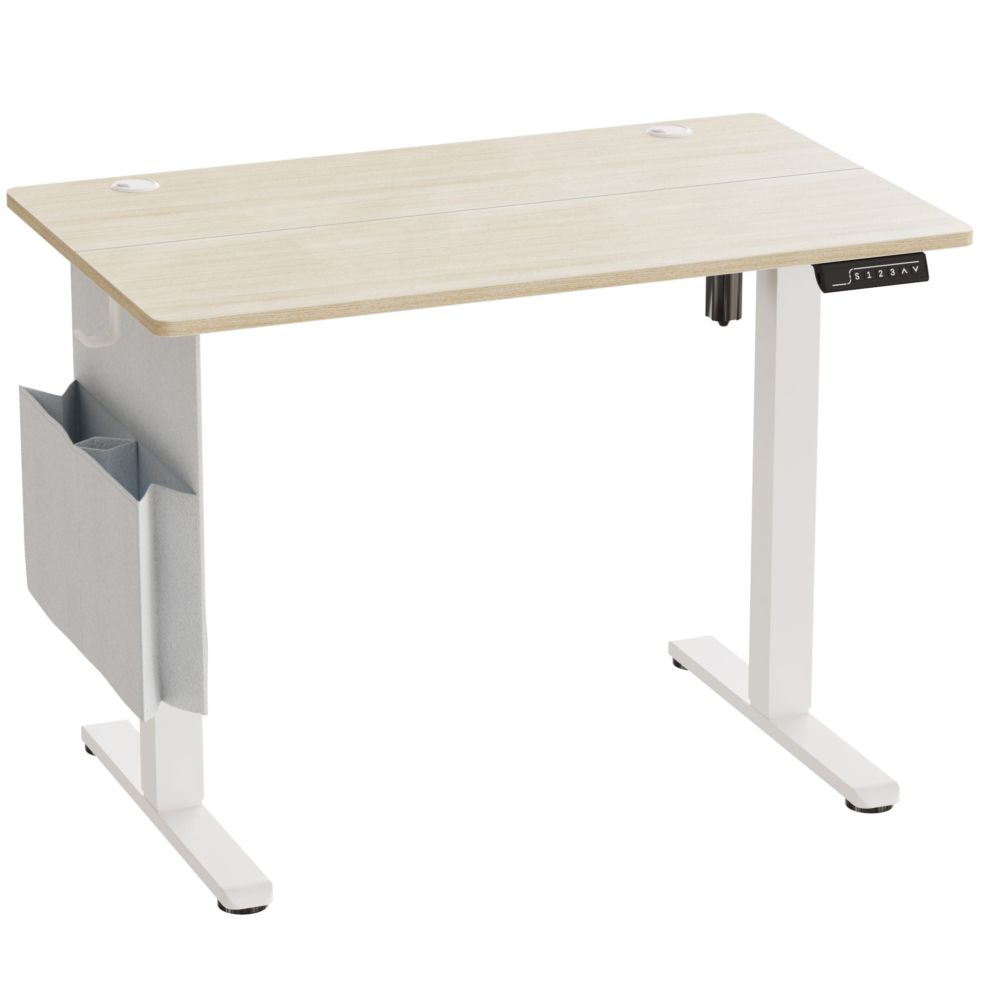 Angle. Bestier - 55-inch Electric Standing Desk with USB, Memory Settings & Quiet Lift - White Oak.