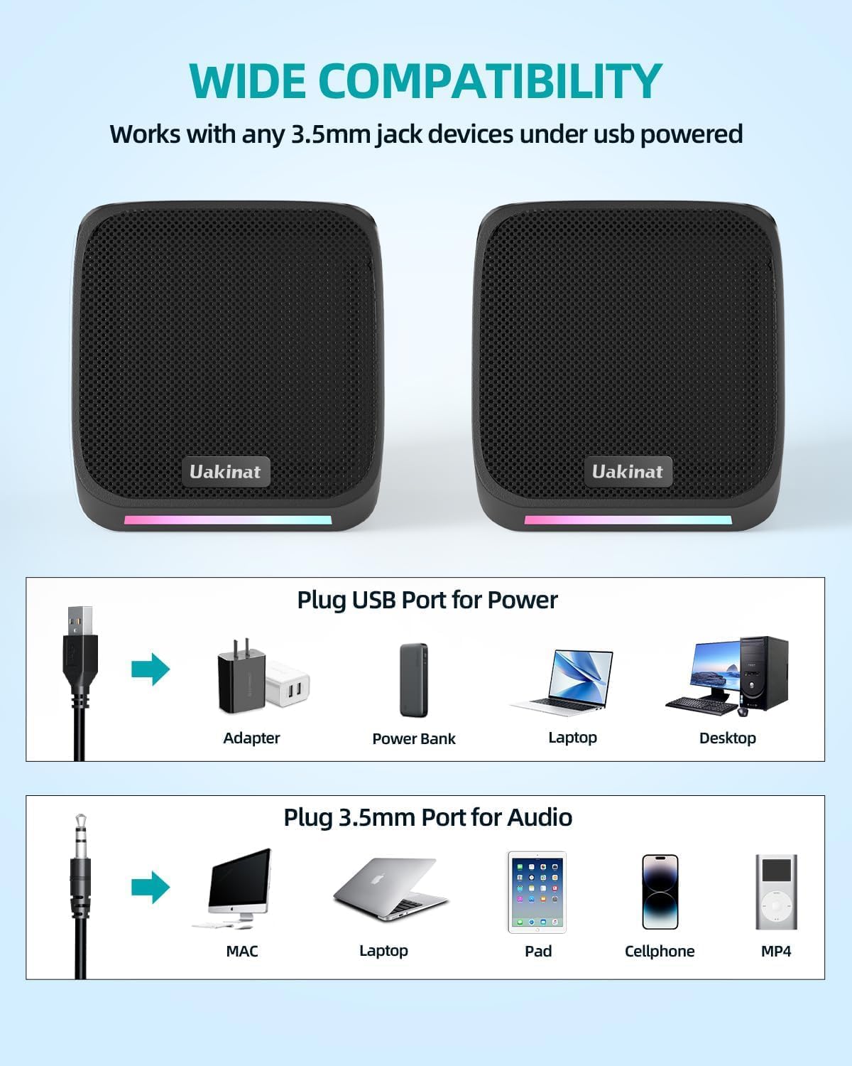 Stamp n Camp Computer Speakers,Computer Speakers for Desktop PC