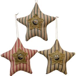 BreeBe - Star Button Ornament 3 Asstd - Multicolor