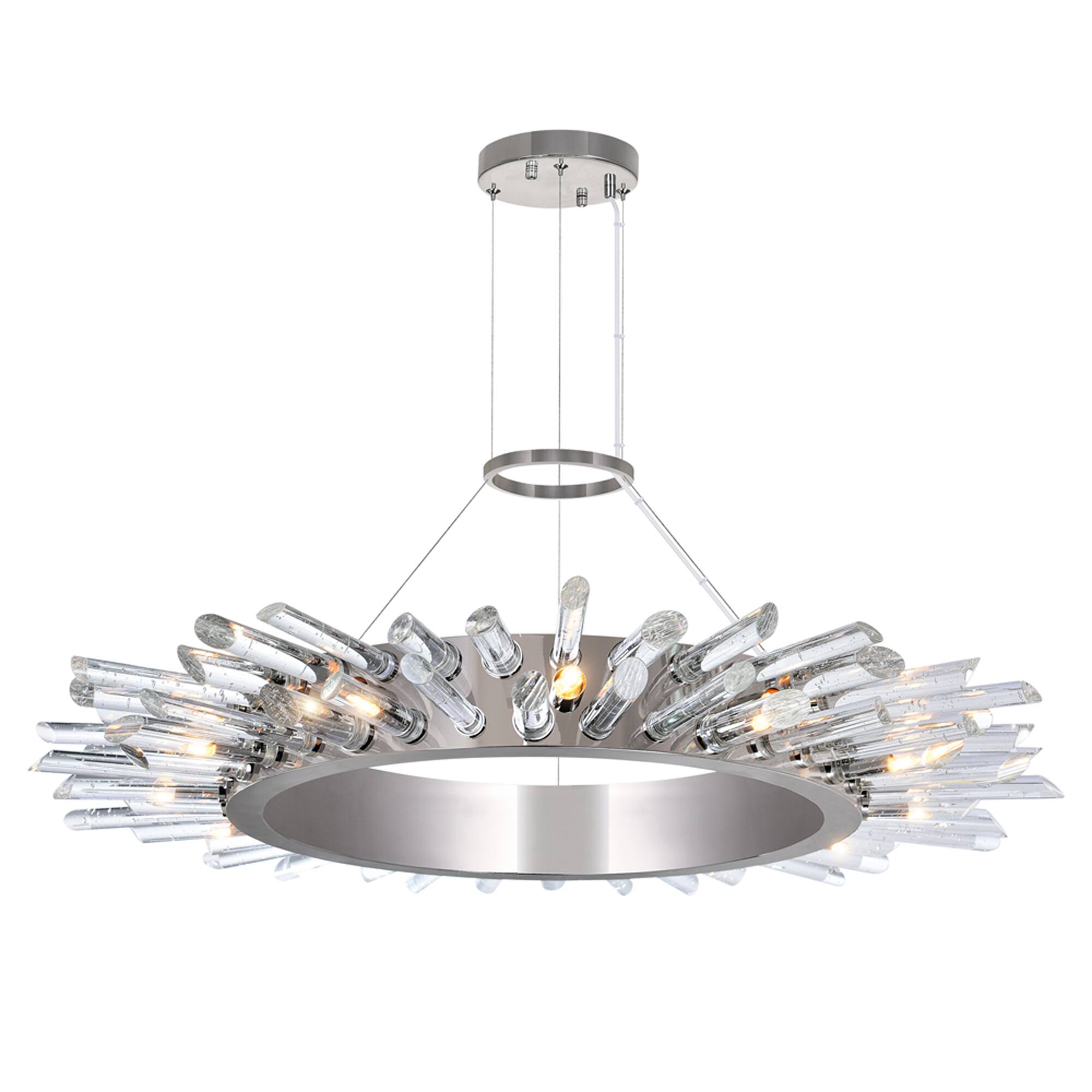 Front. CWI Lighting - Thorns 12 Light Chandelier With Polished Nickel Finish - Polished Nickel.