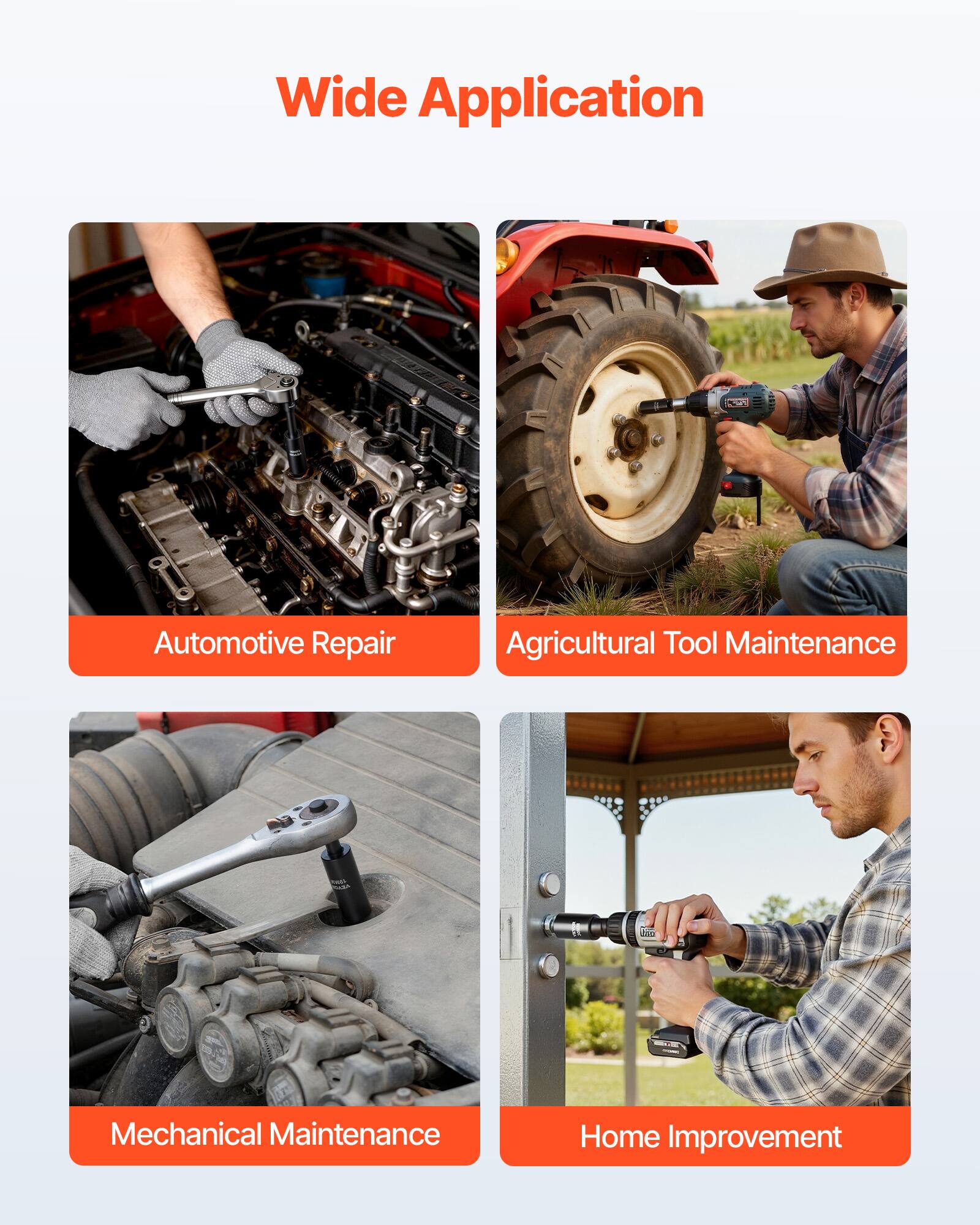 Wide Application

- Automotive Repair
- Agricultural Tool Maintenance
- Mechanical Maintenance
- Home Improvement