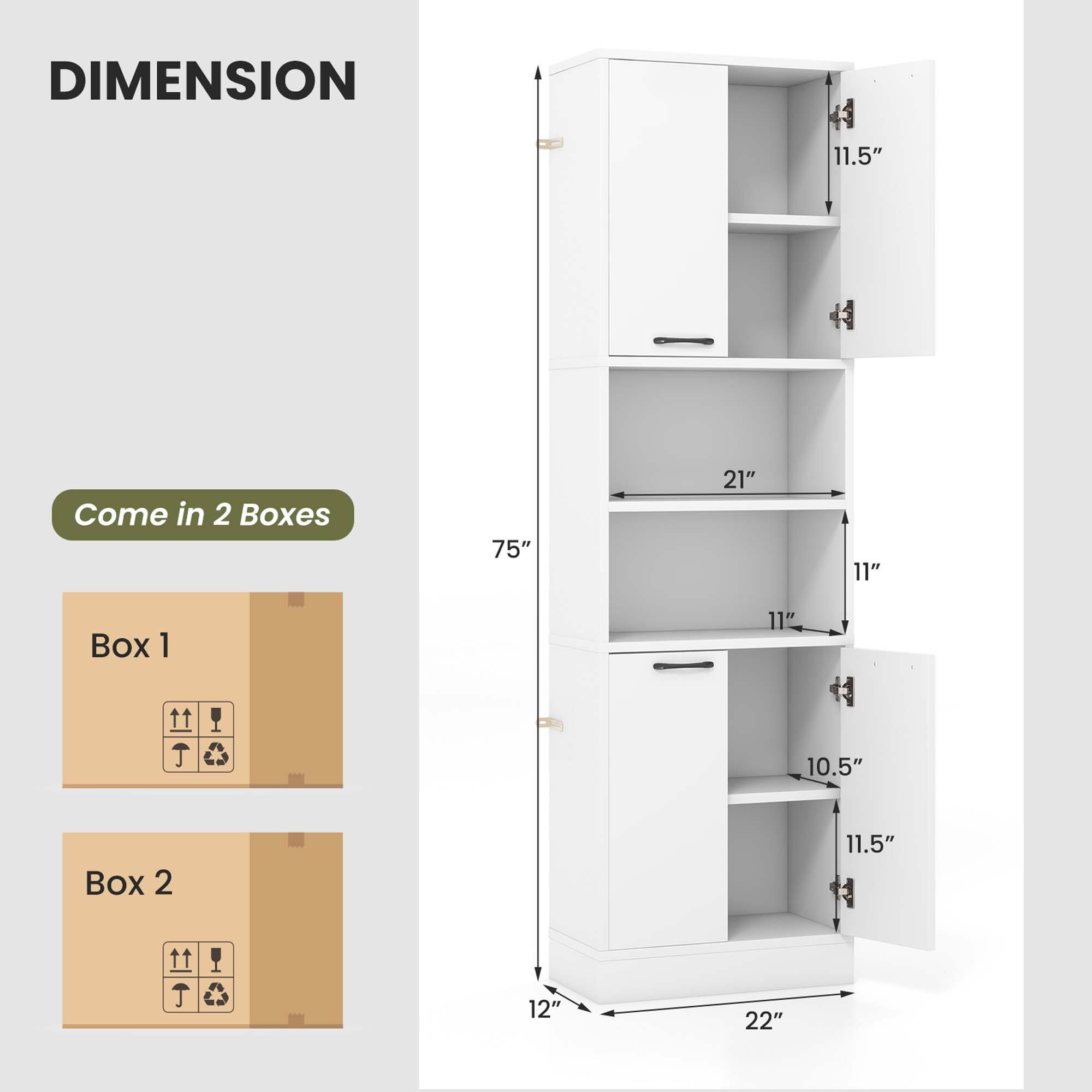 DIMENSION: 11.5"
Come in 2 Boxes: 75" x 21" x 11"
Box 1: 11" x 11" x 10.5"
Box 2: 11.5" x 11" x 12"