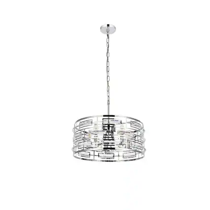 Front. Elegant Lighting - Kennedy 18.5 inch pendant in chrome - Chrome.