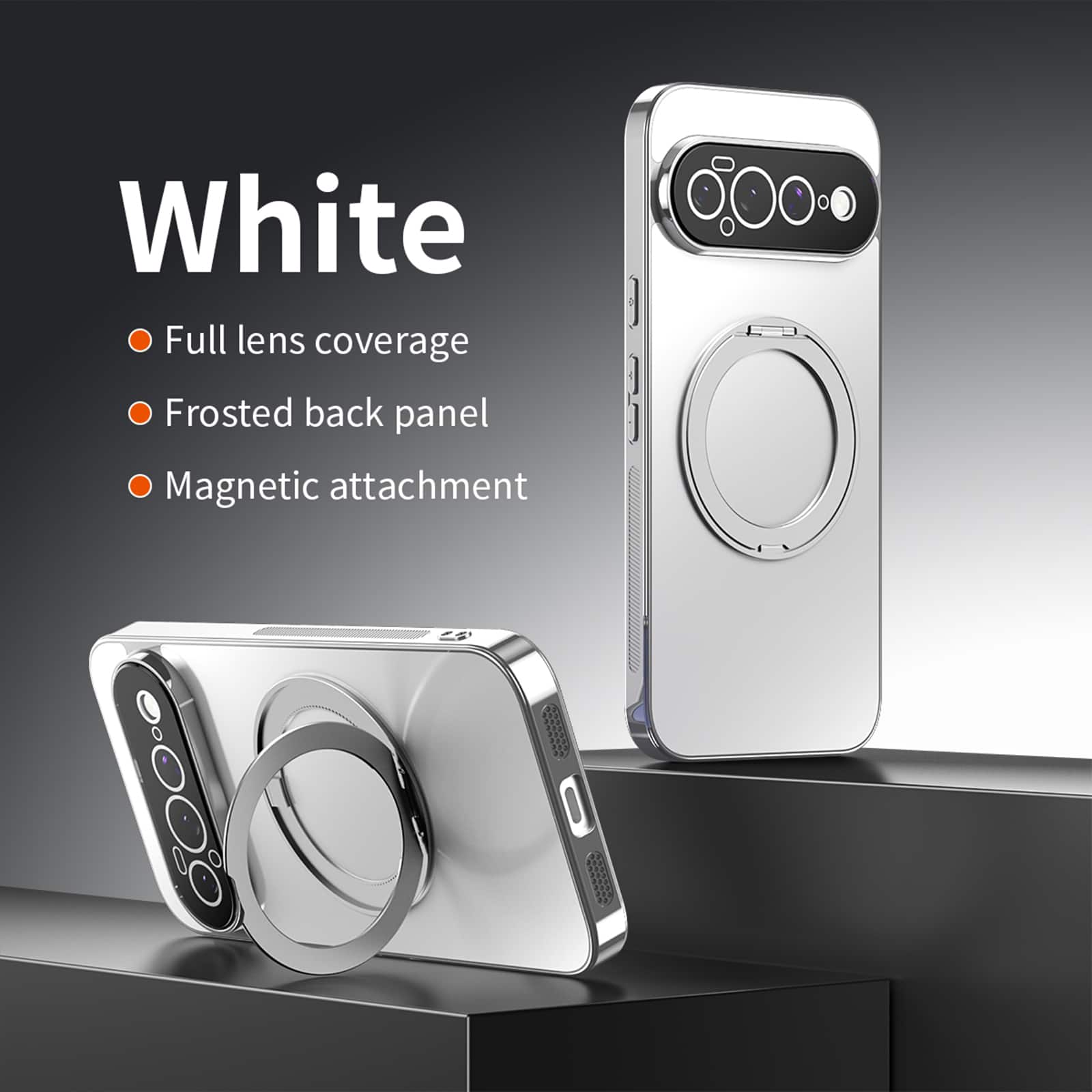 UUCOVER - Magnetic Case for Google Pixel 11 Pro 360° Rotating Ring Kickstand Full Camera Protection Shockproof Anti-Slip Cover - White price history on PriceWatchPro