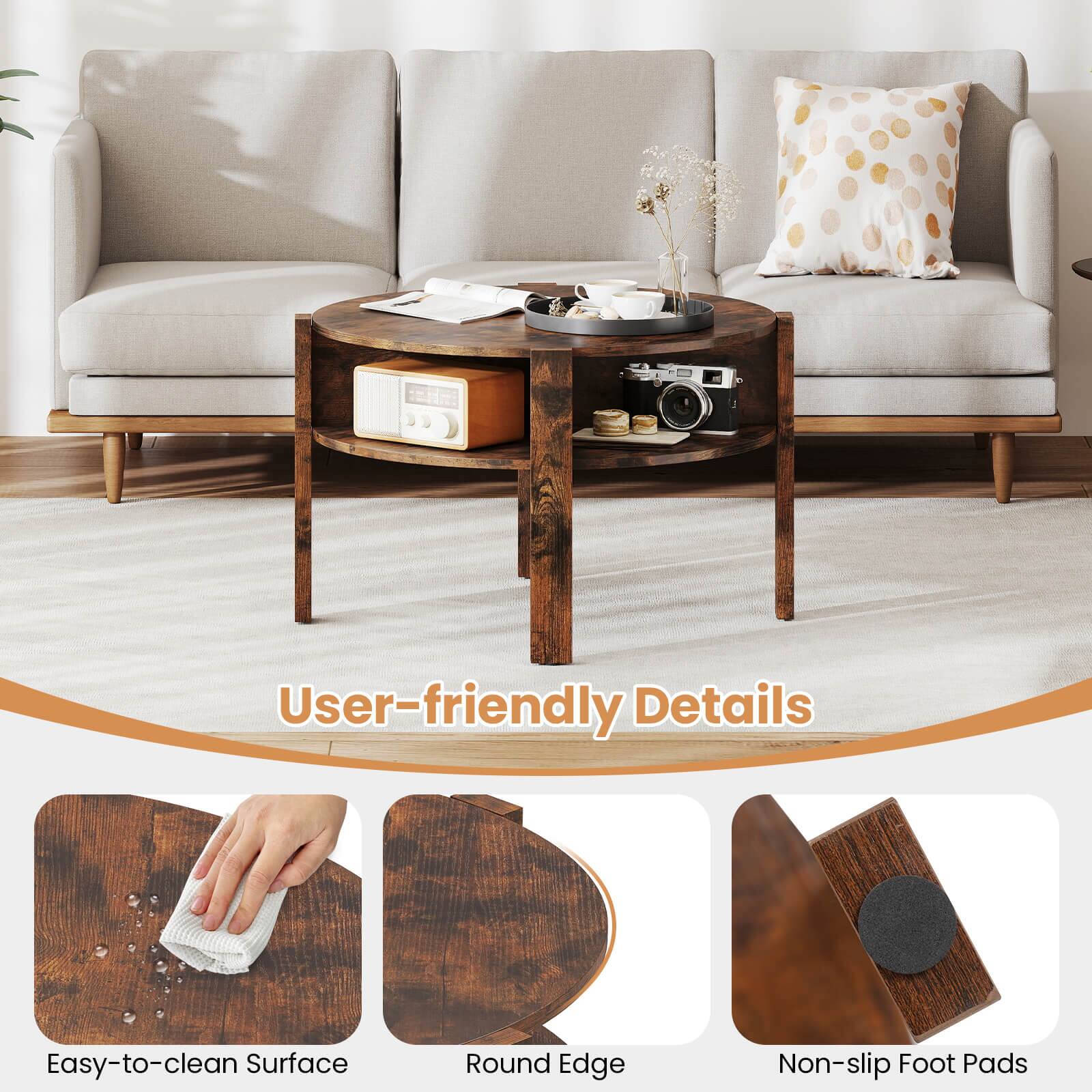 User-friendly Details

- Easy-to-clean Surface
- Round Edge
- Non-slip Foot Pads
