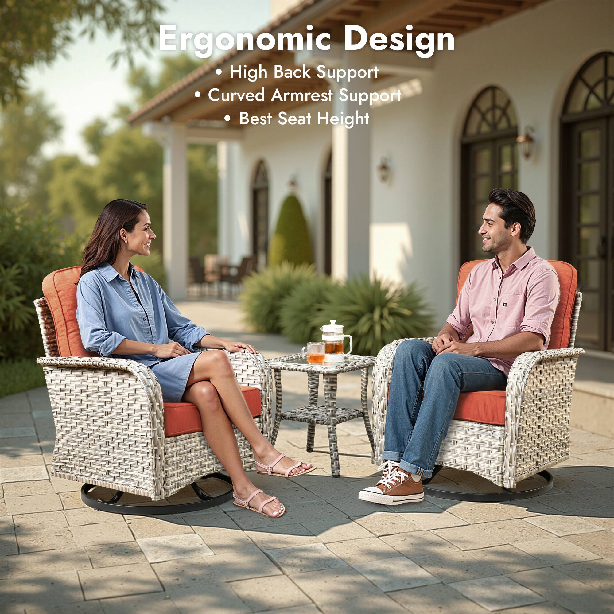 Ergonomic Design  
- High Back Support  
- Curved Armrest Support  
- Best Seat Height