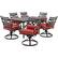 Front. Hanover - Montclair 7-Piece Dining Set with 6 Swivel Rockers and a 40" x 67" Dining Table - Chili Red/Brown.