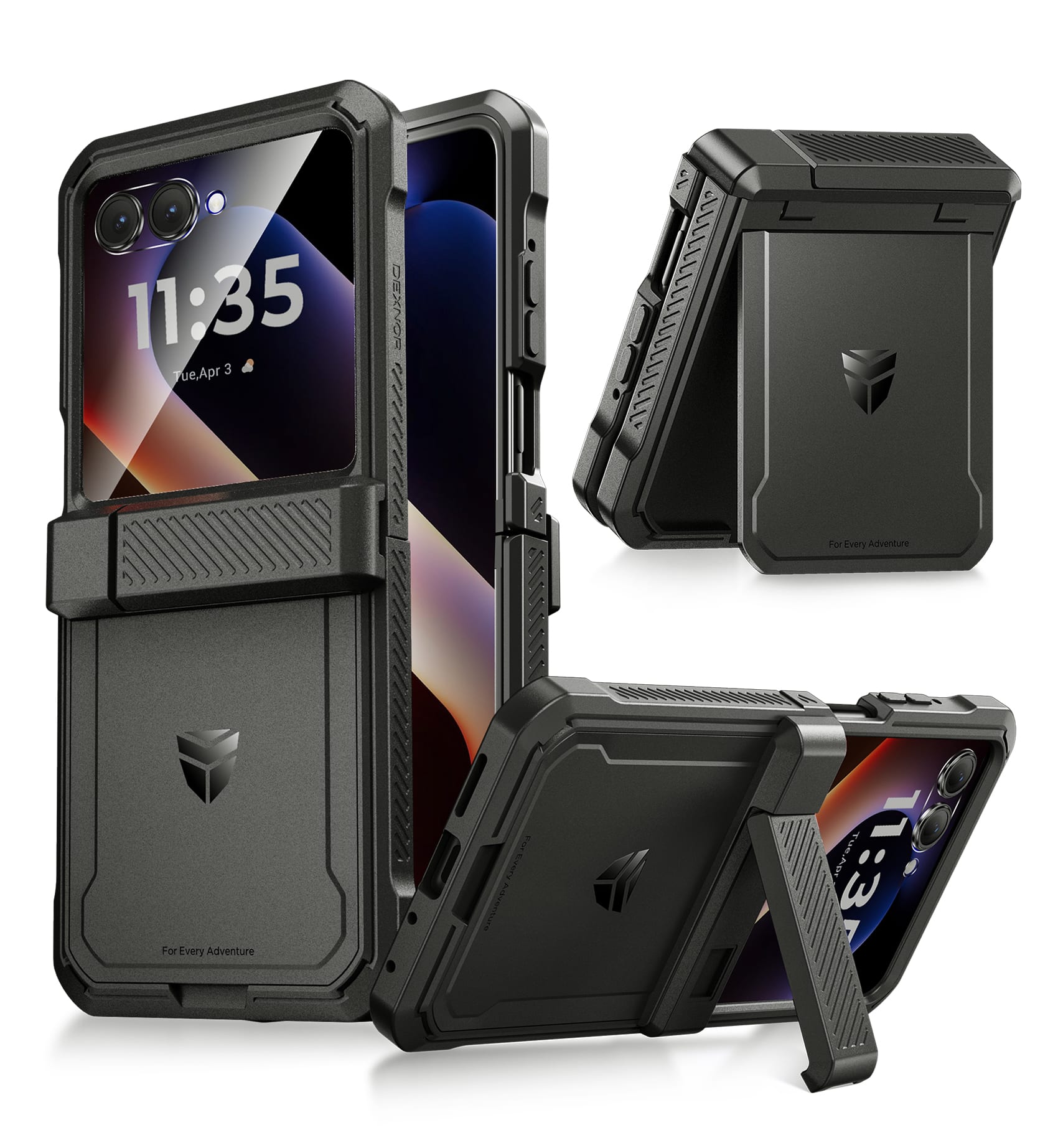 dexnor - for Motorola Moto Razr 2025/2024 Case Heavy Duty Full-Body Rugged Shockproof Protection Phone Case - Black price history on PriceWatchPro