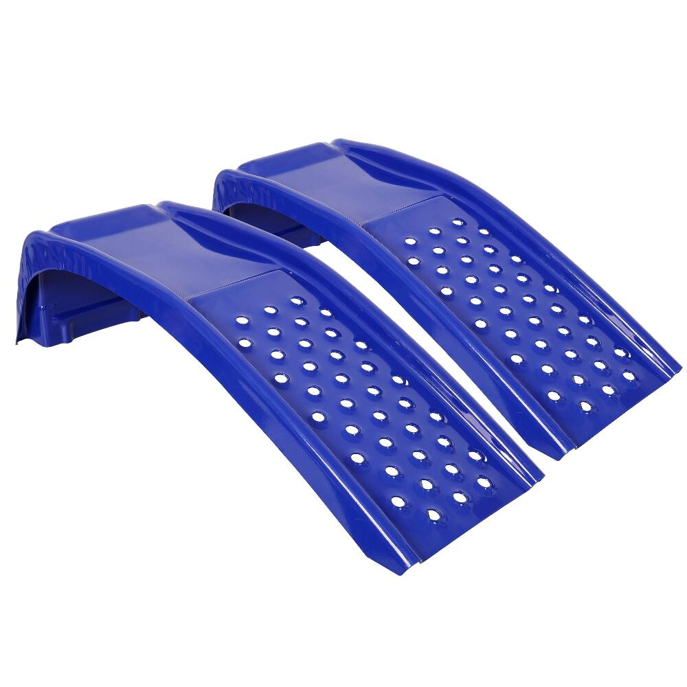 Front. Ropilly - Ropilly Heavy Duty Solid Steel Car Ramps 8000 LBS Auto Service Ramps 2 Pack for Truck SUV Oil Change Maintenance Blue.