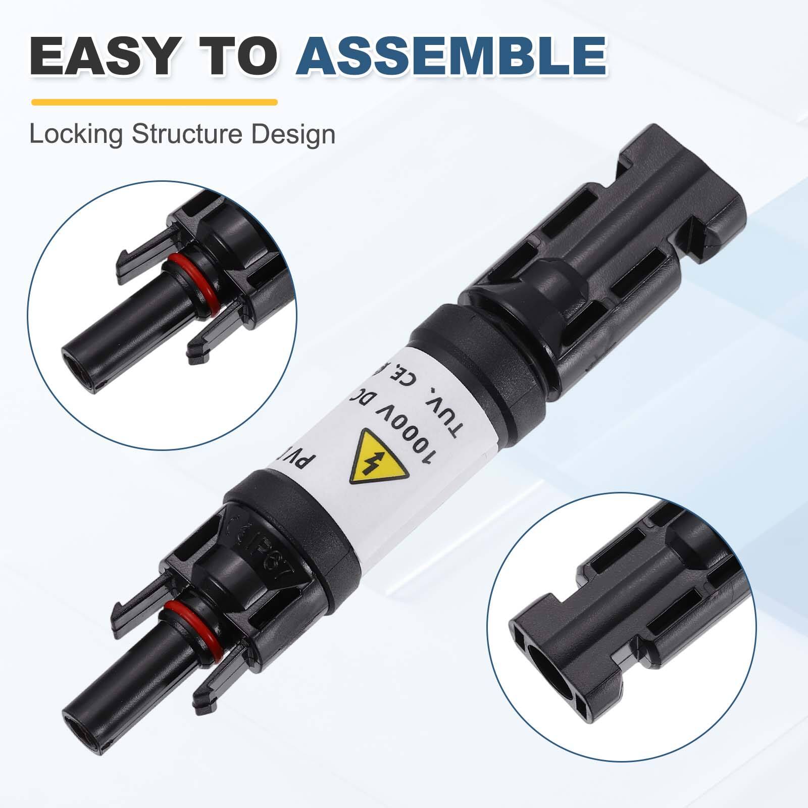 EASY TO ASSEMBLE  
Locking Structure Design  
PV IP67 CE  
DC 1000V TUV