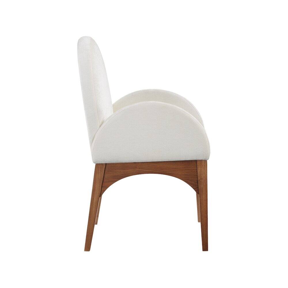 Alt View 3. Meridian Furniture - Waldorf Cream Chenille Fabric Dining Chair - Beige.