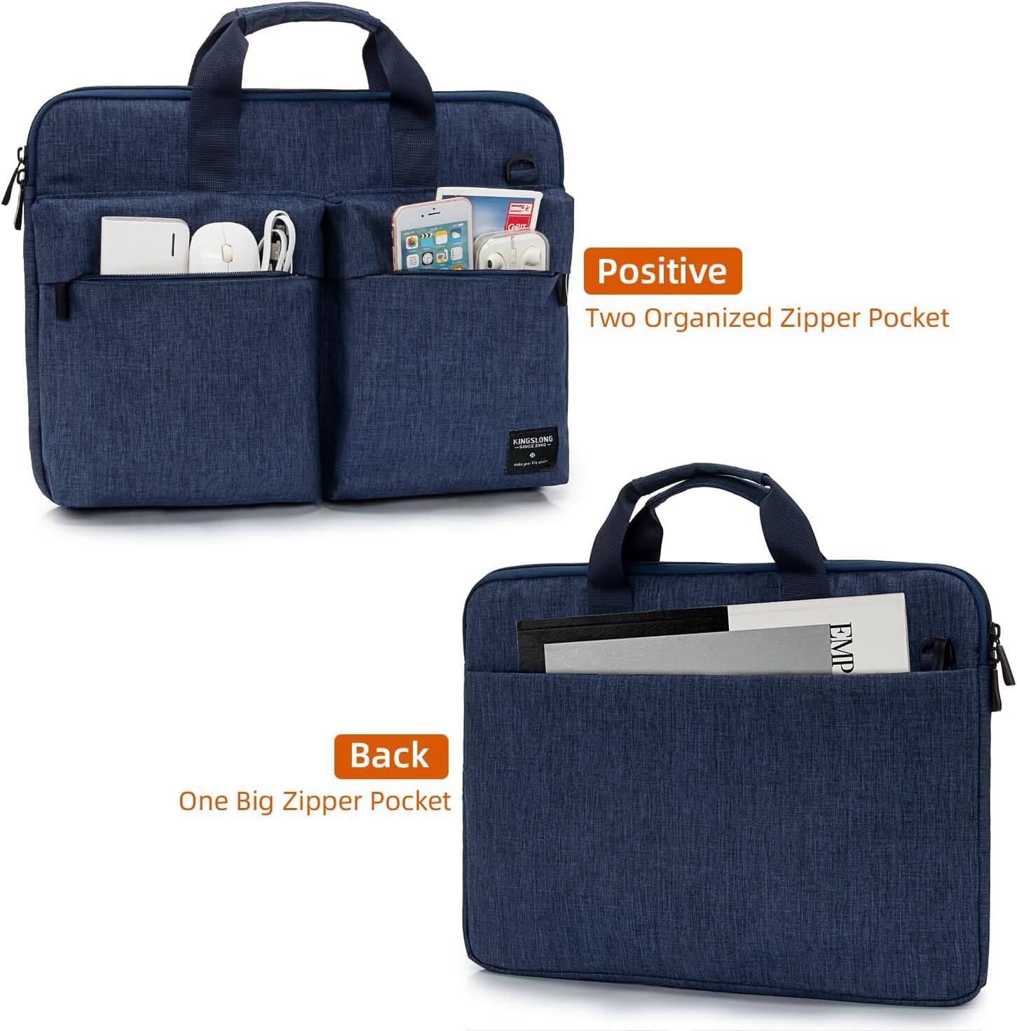 Positive  
Two Organized Zipper Pocket  

Back  
One Big Zipper Pocket