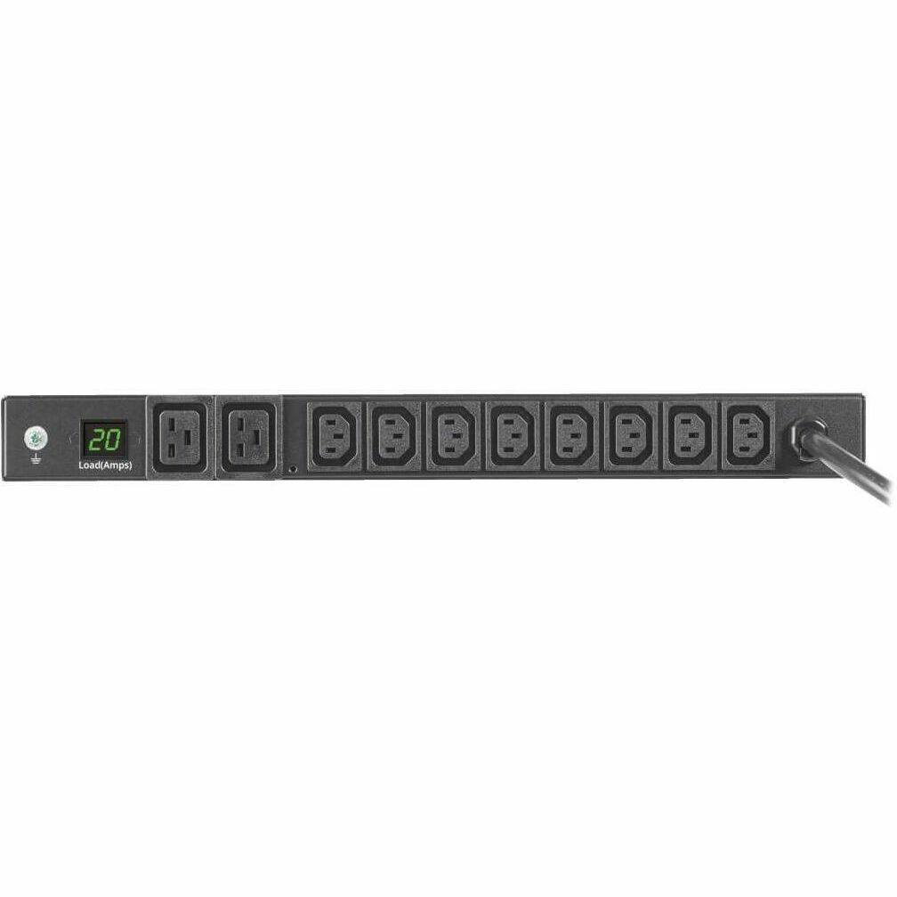Alt View 2. Tripp Lite - Tripp Lite by Eaton PDU 3.7kW 208/230V Single-Phase Local Metered PDU - 8 C13 & 2 C19 Outlets L6-20P Input 6 ft. Cord 1U - White.