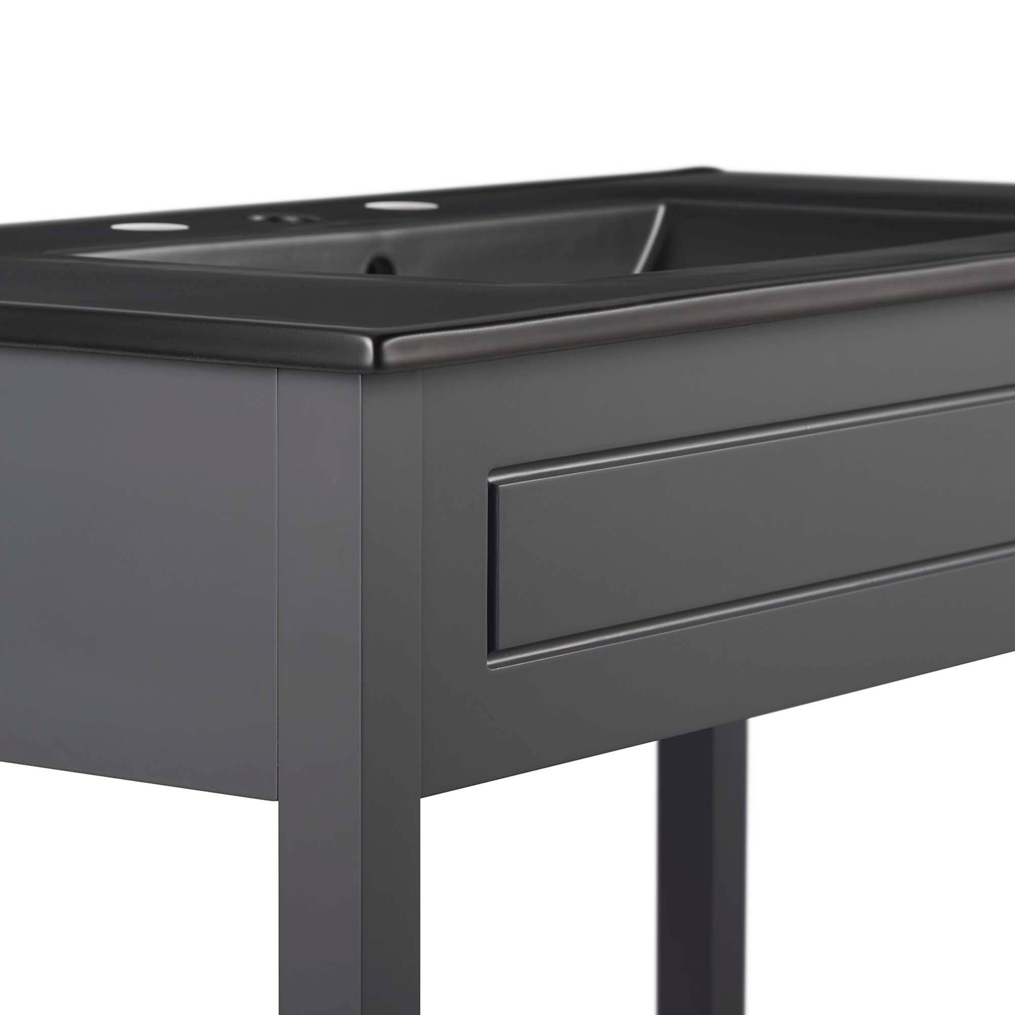 Alt View 5. Modway - Altura Bathroom Vanity Basin Included by Modway - Gray Black.