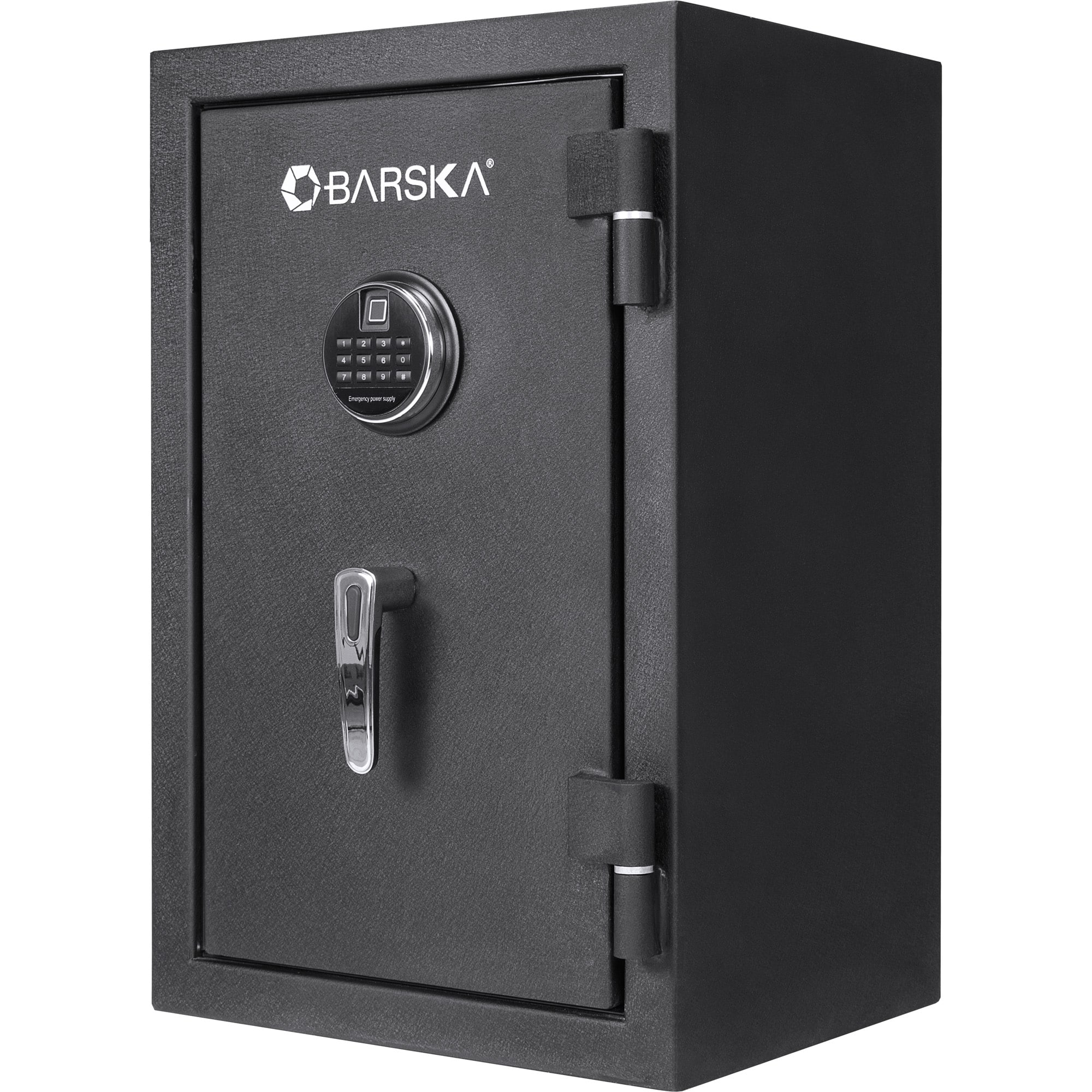 Front. Barska - 2.02 Cu Ft Fireproof Biometric Safe with Fingerprint & Keypad Lock-with LED Light, Alarm, Dual Access - Black.
