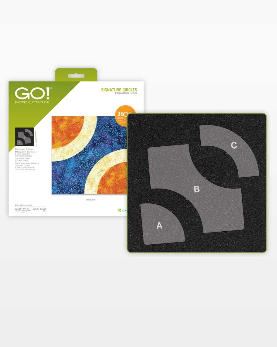 GO! FABRIC CUTTING DIE 2e ares . -o THEE - bork Cat - - . - a CM T - - - 4 GOF - GO GO SIGNATURE CIRCLES F Sauned shack 56424 BO block C NTU - ac " A