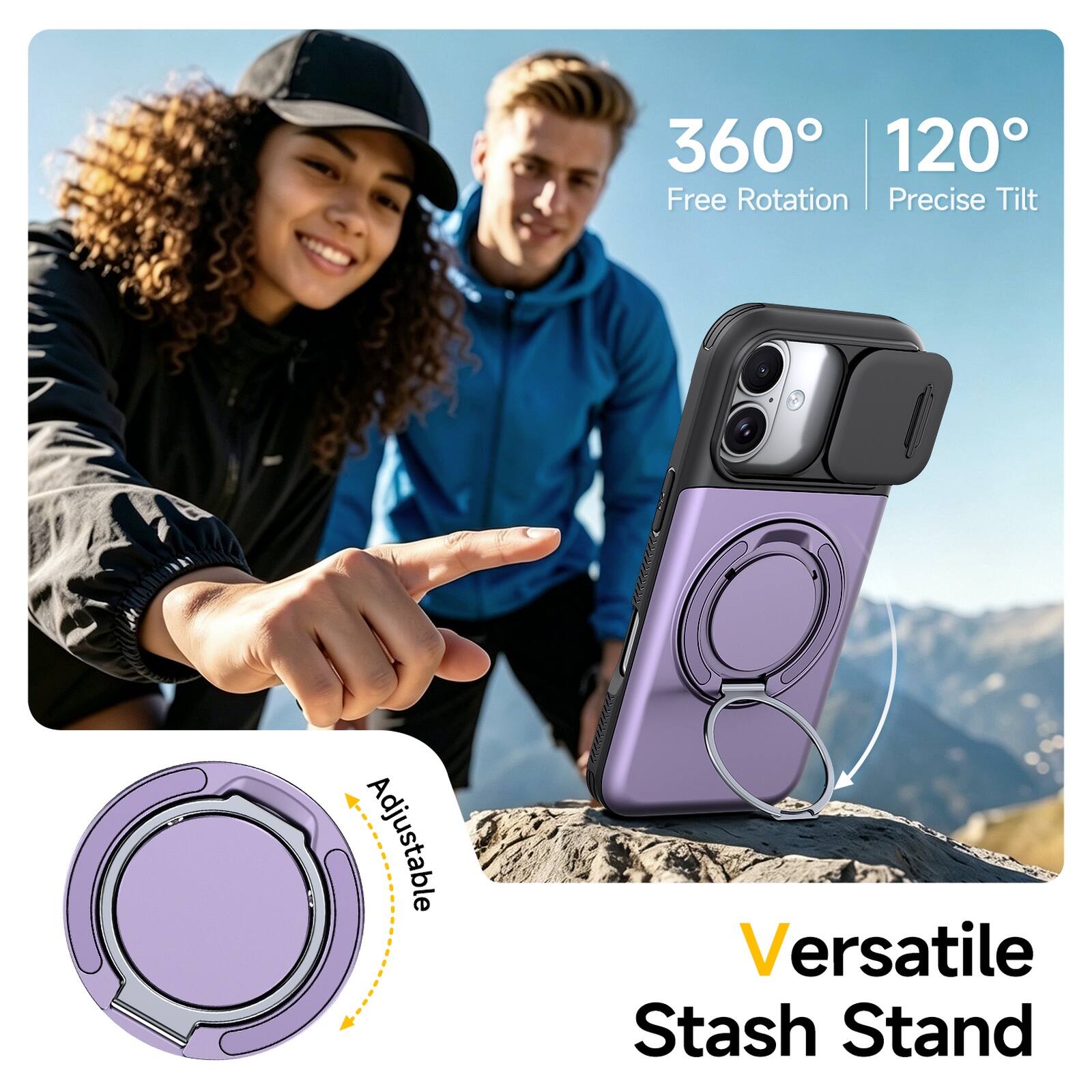 360° 120° Free Rotation Precise Tilt Adjustable Versatile Stash Stand