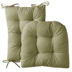 Front. Sweet Home Collection - Rocking Chair Cushion 2 Piece Tufted Non Slip Set of Upper and Lower Cushions - Sage.