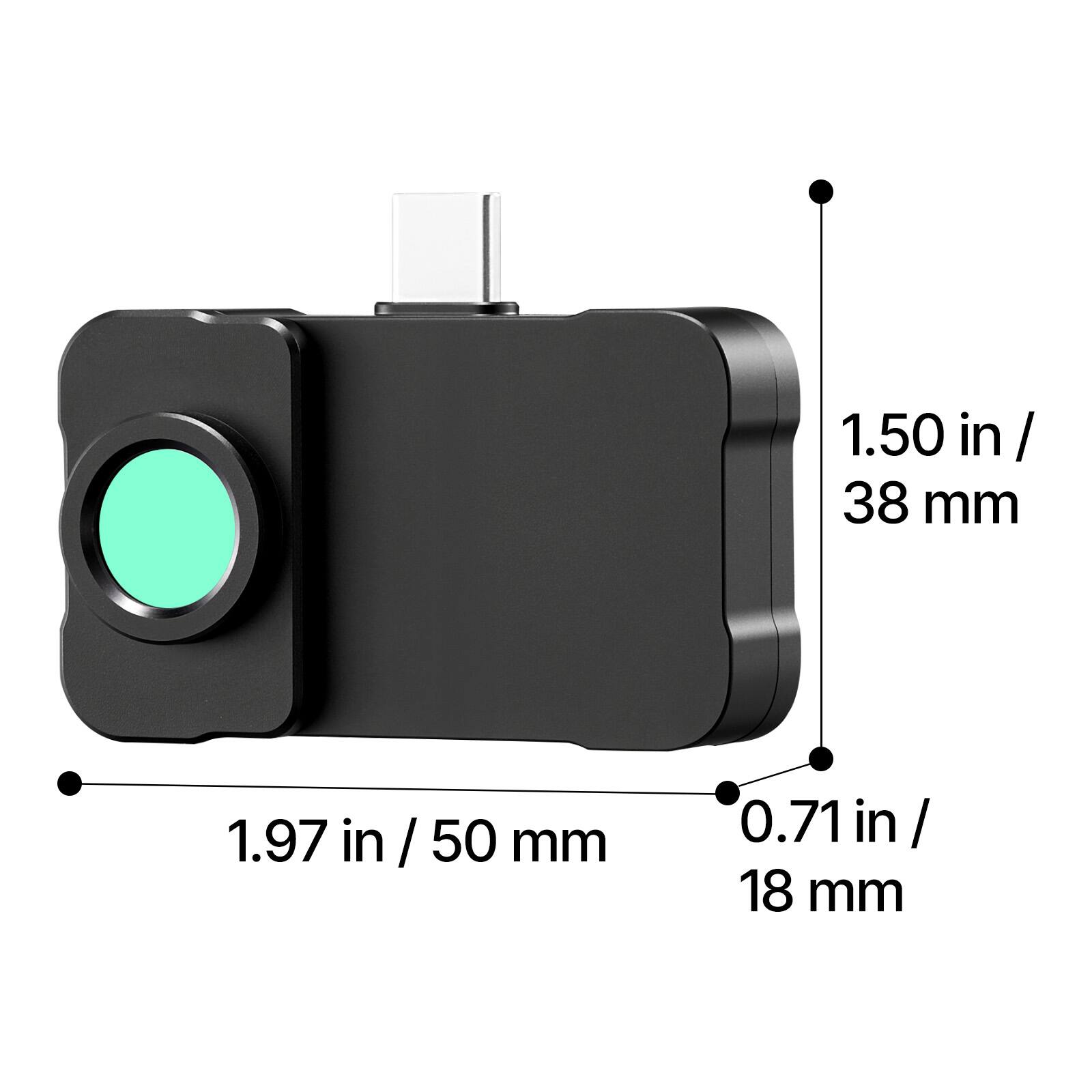1.50 in / 38 mm  
1.97 in / 50 mm  
0.71 in / 18 mm