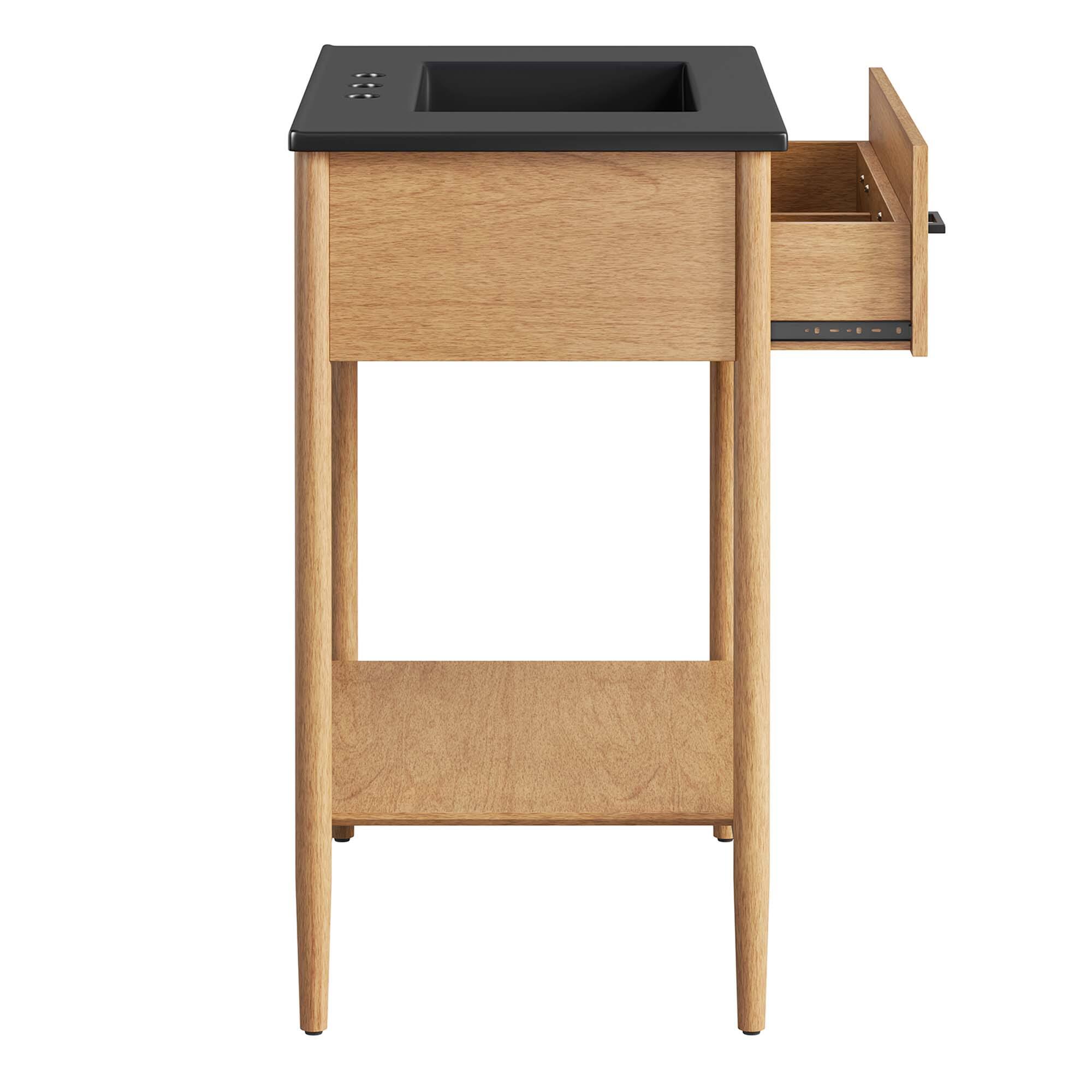 Alt View 5. Modway - Zaire Bathroom Vanity Basin Included by Modway - Natural Black.