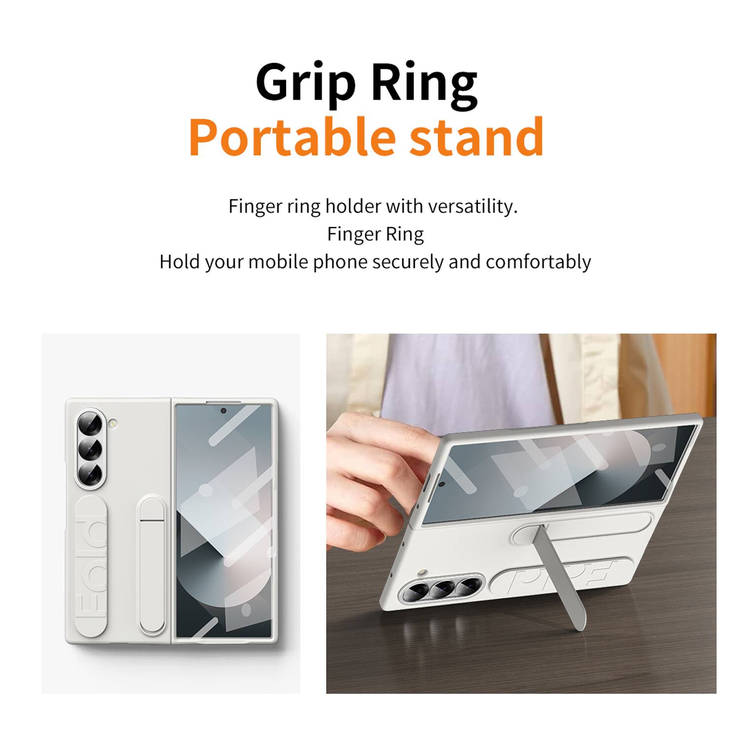 Grip Ring Portable stand

Finger ring holder with versatility.

Finger Ring

Hold your mobile phone securely and comfortably