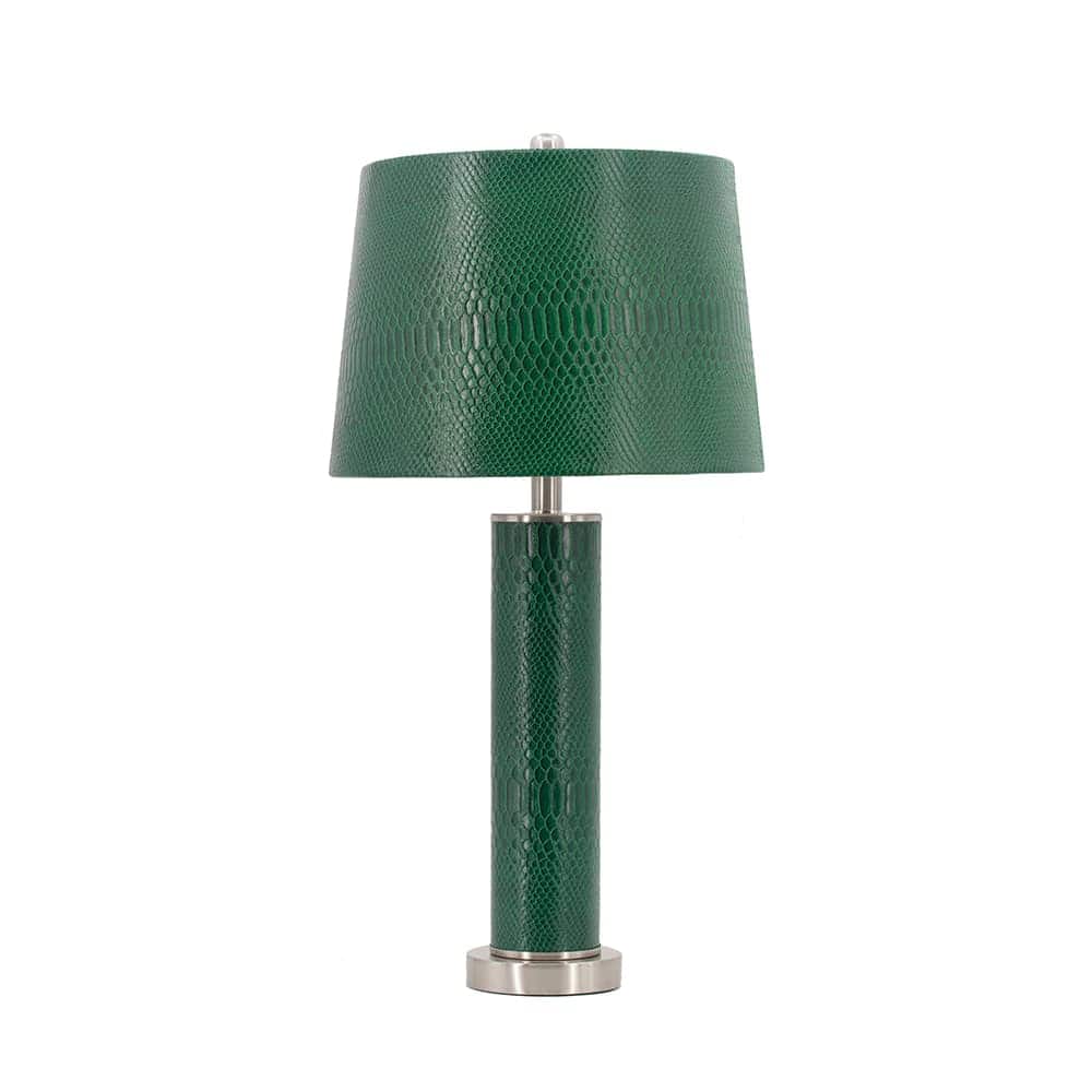 Luckbyte - 14x14x27 Inch Leather Table Lamp