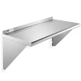 KUTLER - Stainless Steel Shelf - NSF Commercial Kitchen Wall Shelving - Silver