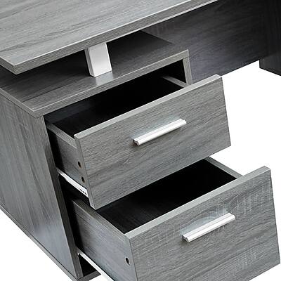 Alt View 6. Techni Mobili - 51.25"WModern Office Desk with Storage(RTA-7002-GRY) - Gray.