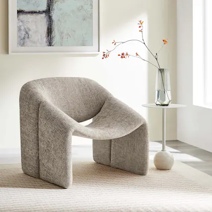 Front. Modway - Vivi Chenille Upholstered Accent Chair by Modway - Khaki.