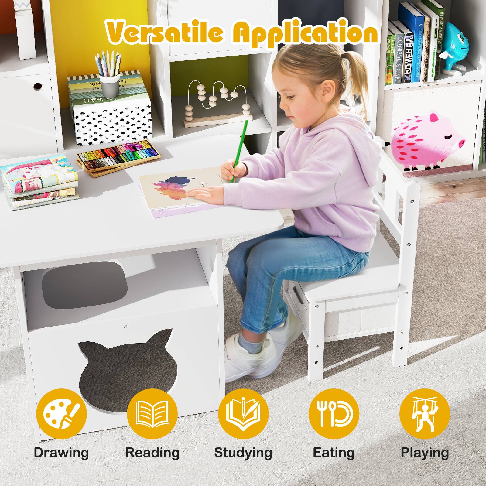 Versatile Application

- Drawing
- Reading
- Studying
- Eating
- Playing