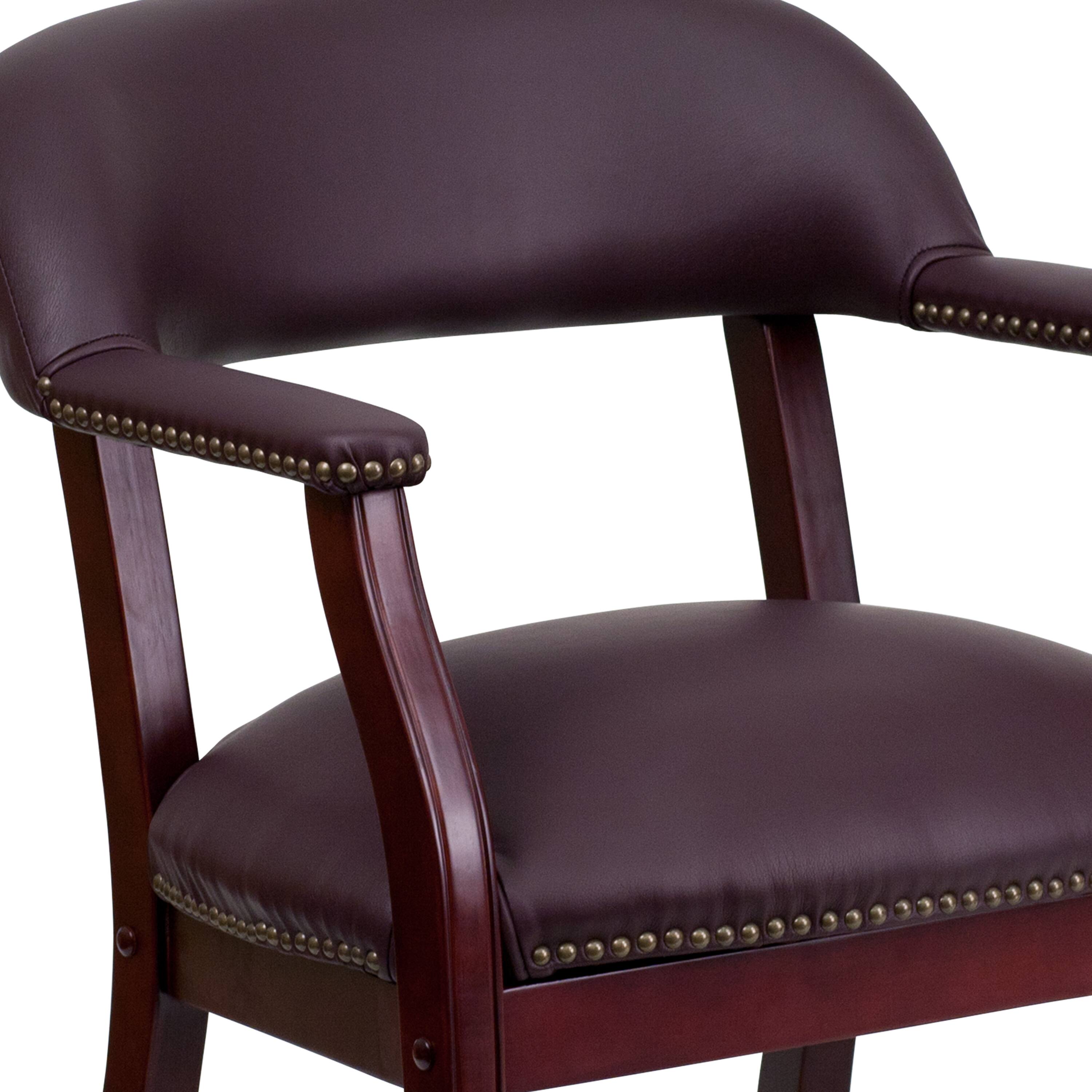 Alt View 8. Emma + Oliver - Conference Chair with Accent Nail Trim  and Casters - Burgundy LeatherSoft.