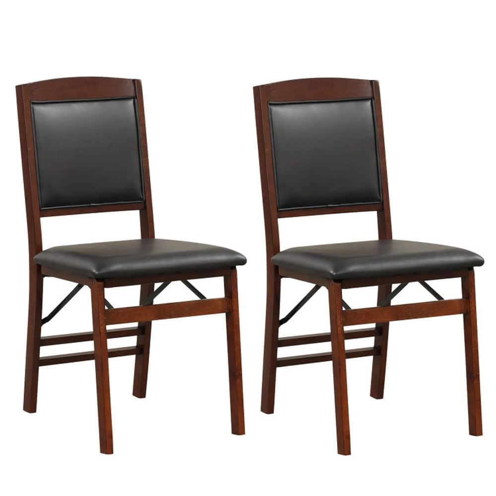 Kadyn - Dining Chairs, Kitchen Chairs Trattoria Chairs,Set of 2 Folding Dining Chairs with Padded Seat and High Backrest - Brown