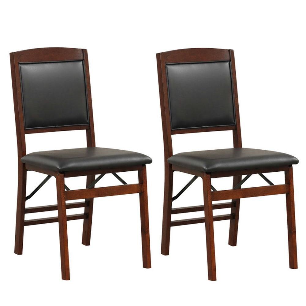 Kadyn - Dining Chairs, Kitchen Chairs Trattoria Chairs,Set of 2 Folding Dining Chairs with Padded Seat and High Backrest - Brown