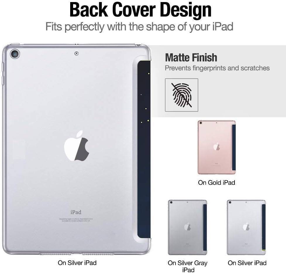 Back Cover Design  
Fits perfectly with the shape of your iPad  

Matte Finish  
Prevents fingerprints and scratches  

On Gold iPad  
On Silver iPad  
On Silver Gray iPad  
On Silver iPad
