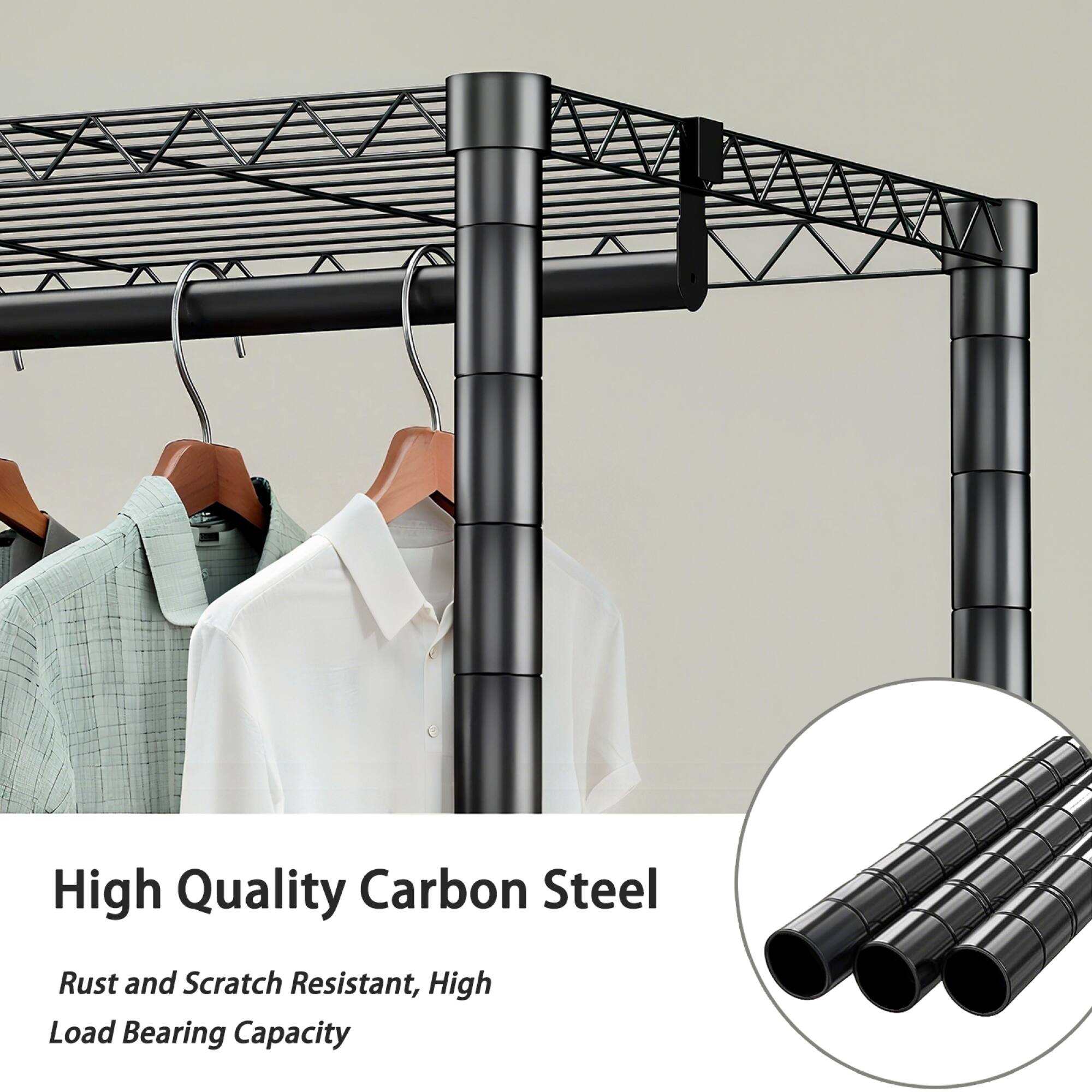 High Quality Carbon Steel  
Rust and Scratch Resistant, High Load Bearing Capacity