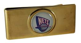 Rico Industries - Brooklyn Nets Retro New Jersey Logo Gold Plated Solid Brass Money Clip - Multi