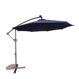 Boyel Living - 10 FT Outdoor Cantilever Patio Umbrella Waterproof UV Resistant with Solar LED - Navy