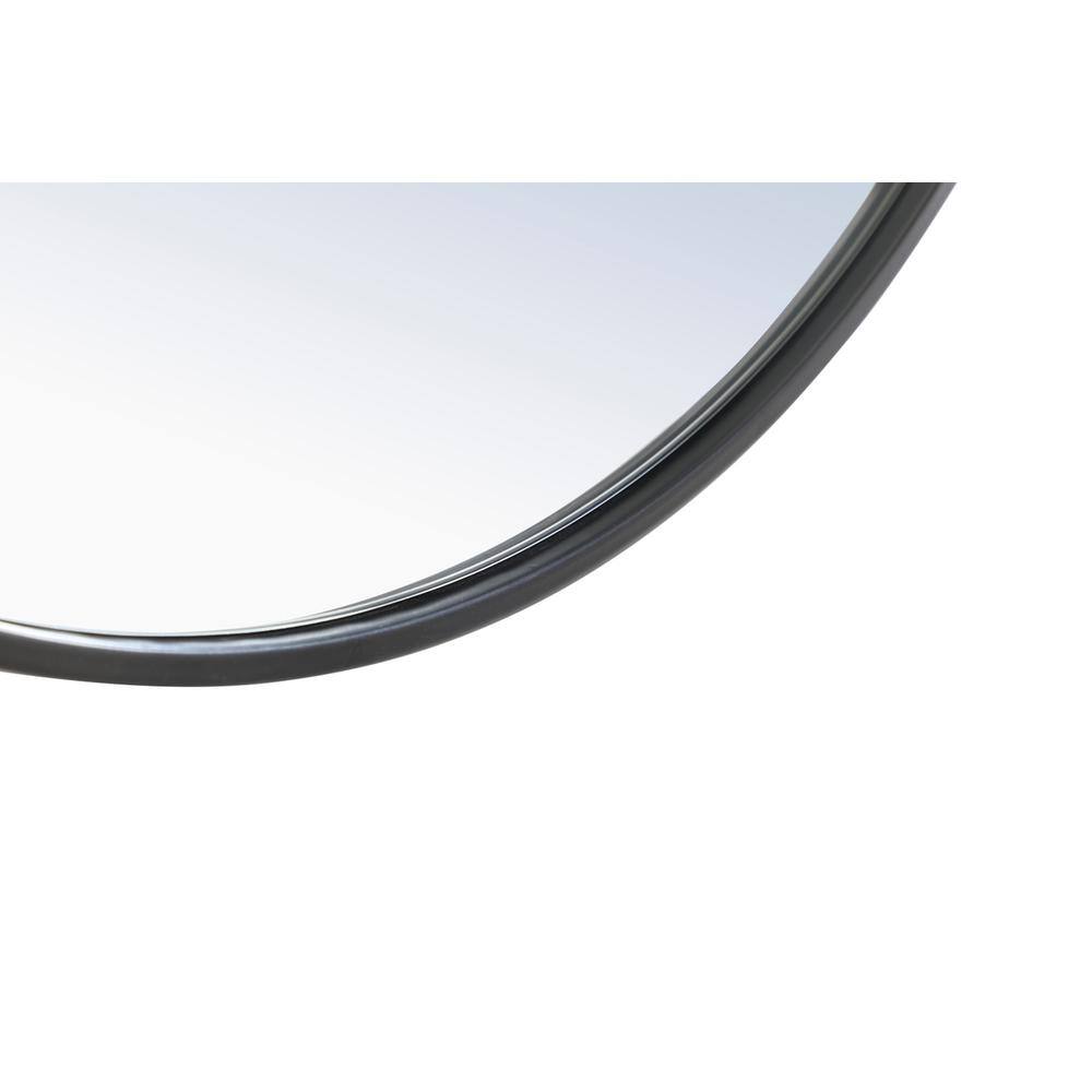 Alt View 2. Elegant Decor - Metal frame Round Mirror with decorative hook 36 inch Black finish - Black.