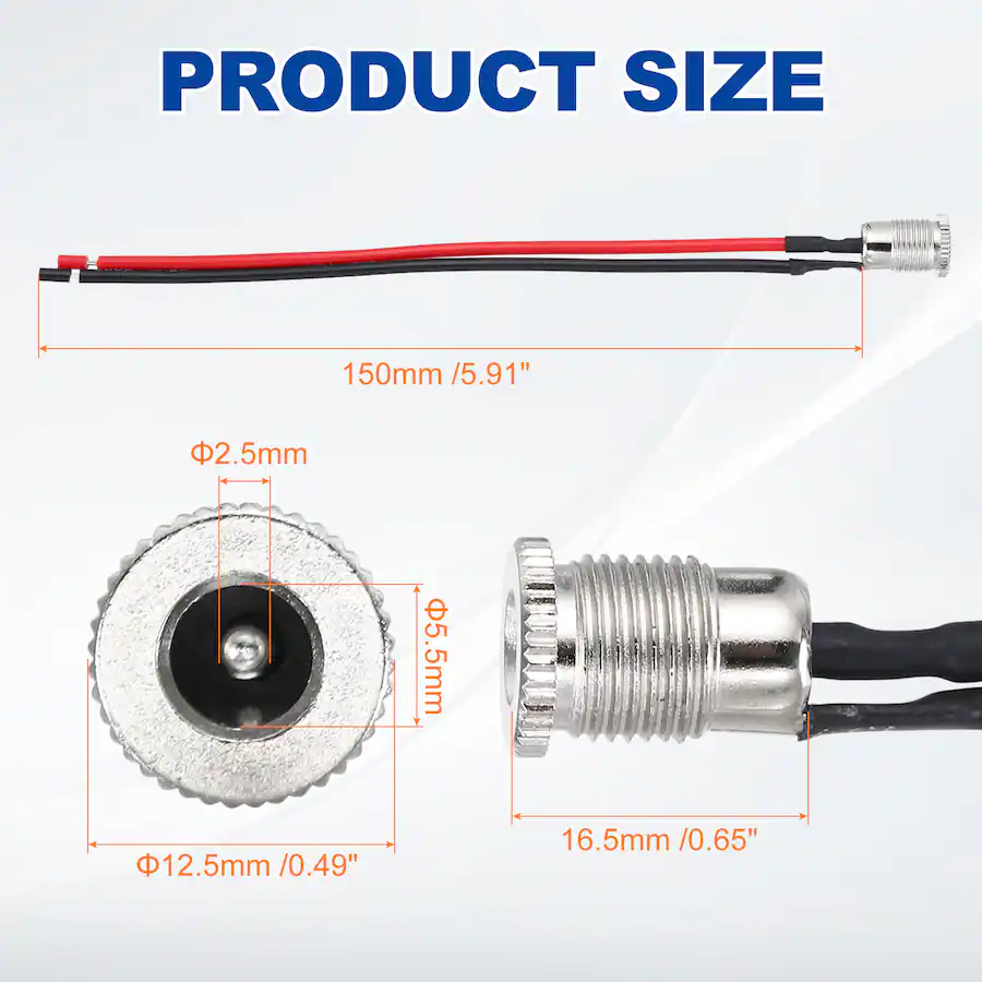 Unique Bargains 8pcs DC 099 5.5x2.5mm 30V 12A 2Pin Panel Mount DC Jack ...
