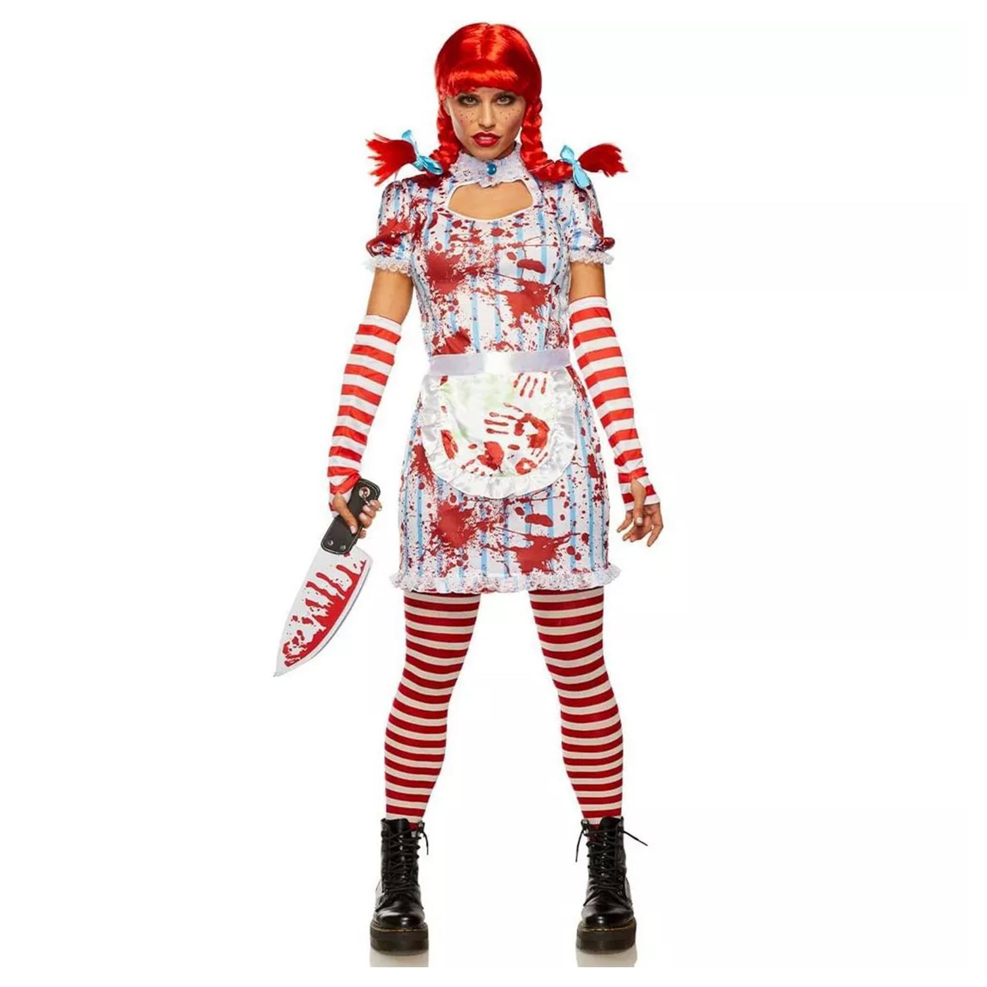 Alt View 1. Seeing Red - Evil Fast Food Girl Adult Costume | Medium - Red.
