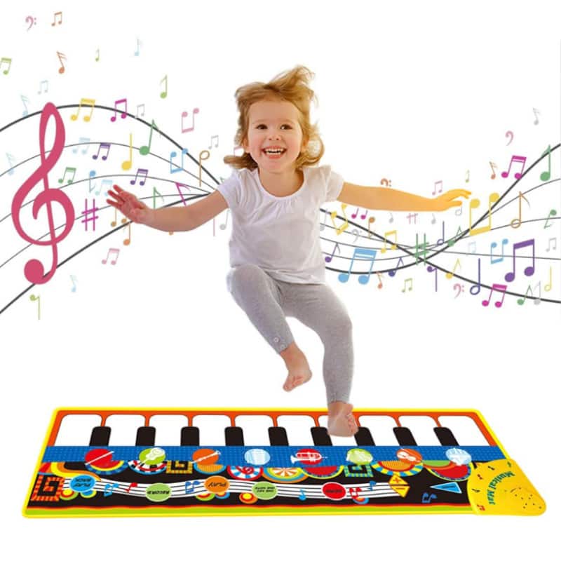 Auledio - Music Mat - Early Education Musical Piano Mat - Learning Music Multifunctional Floor Keyboard Dance Mat 110 x 36 CM