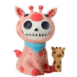 Pacific Trading - Furrybones Giraffe Kirin Skeleton Costume with Baby Giraffe Figurine - Pink